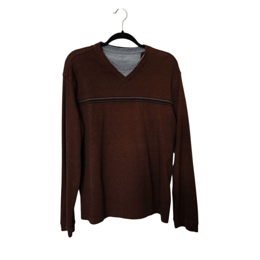 Van Heusen Mens V-Neck Long Sleeve Sweater, Shirt Pullover Size XL
